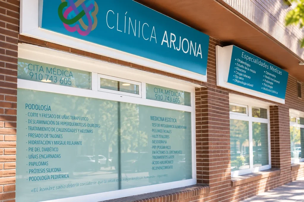 Fachada de Clínica Arjona, centro de especialidades médicas en Las Rozas de Madrid