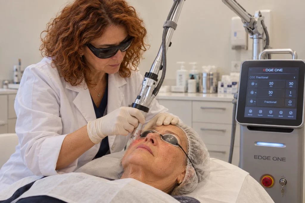 Tratamiento facial con láser CO2 fraccionado Edge One en Clínica Arjona