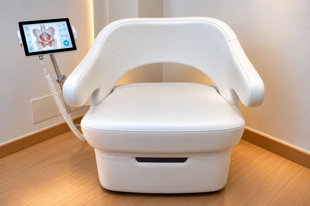 Sillón EMS para tratamiento del suelo pélvico en Clínica Arjona
